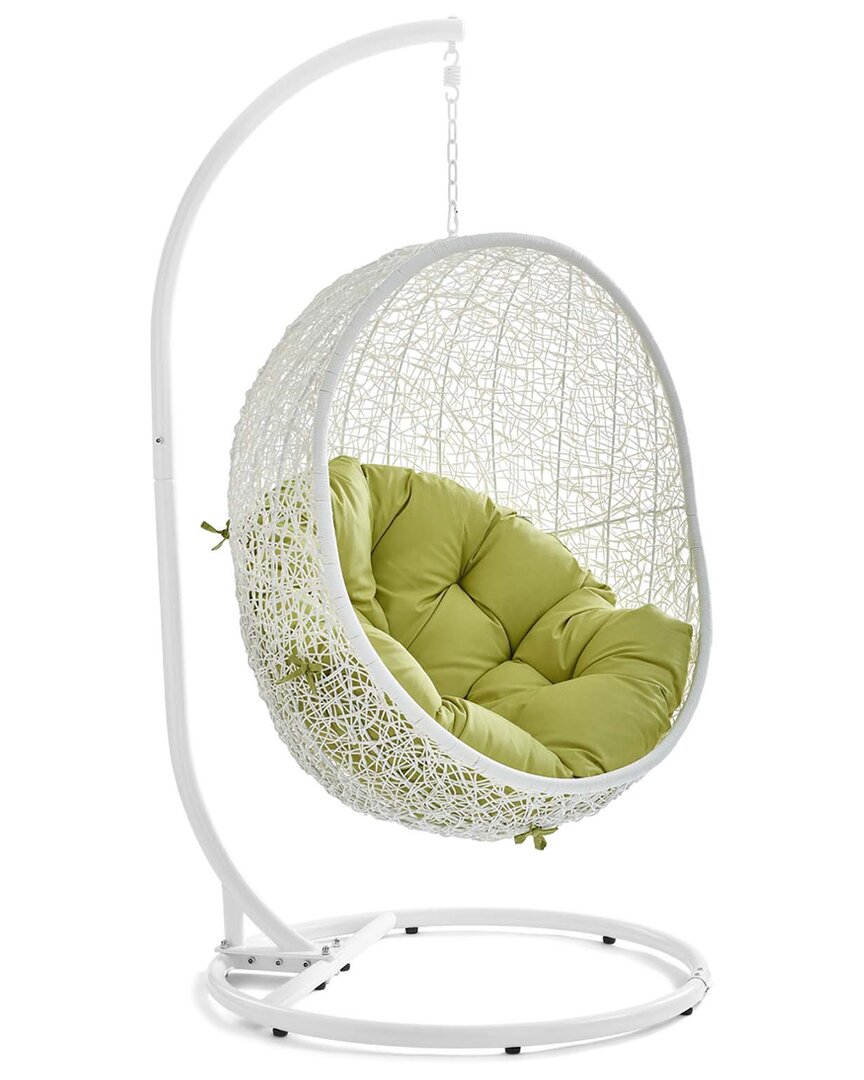 Modway Hide Outdoor Patio Swing Chair With Stand 15 In White