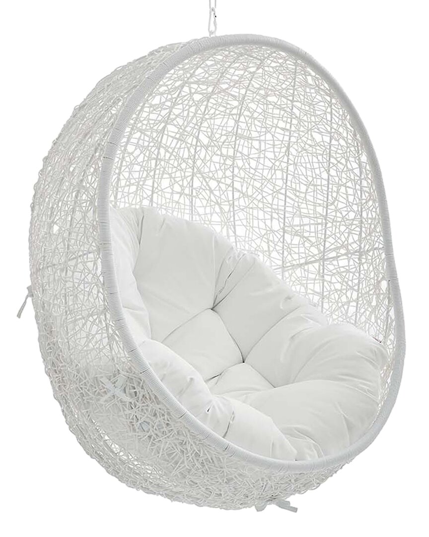 Modway Hide Sunbrella Swing Outdoor Patio Lounge Chair In White