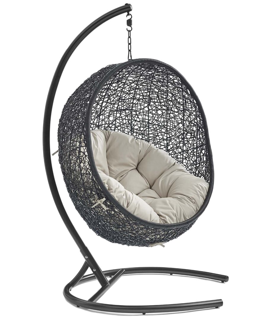 modway encase outdoor patio swing lounge chair