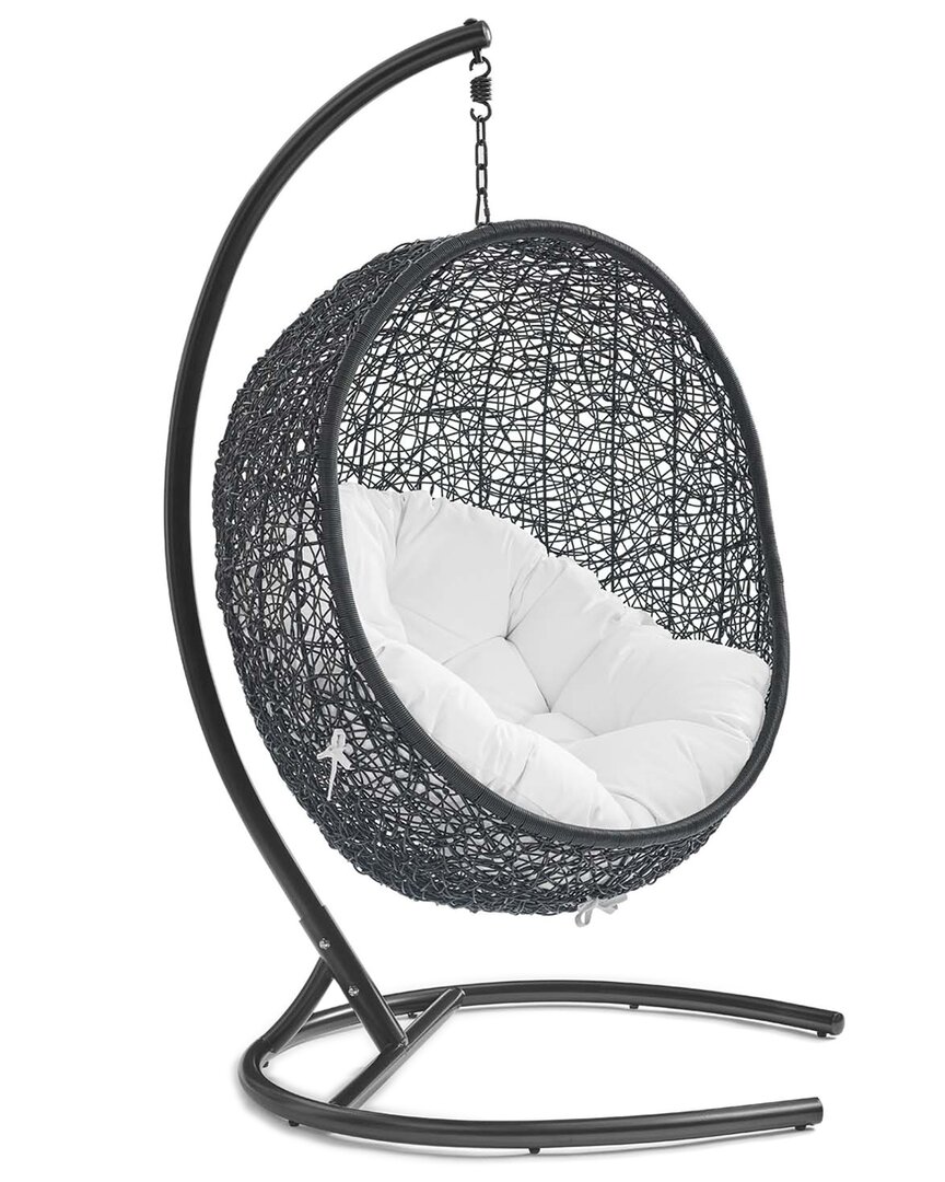 Modway Encase Swing Outdoor Patio Lounge Chair In Black