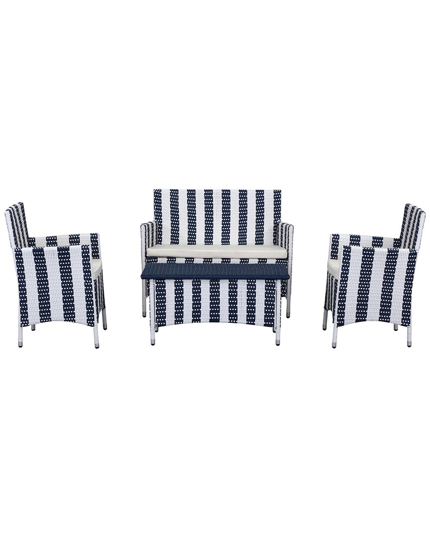 Safavieh Figueroa 4pc Outdoor Set In Blue