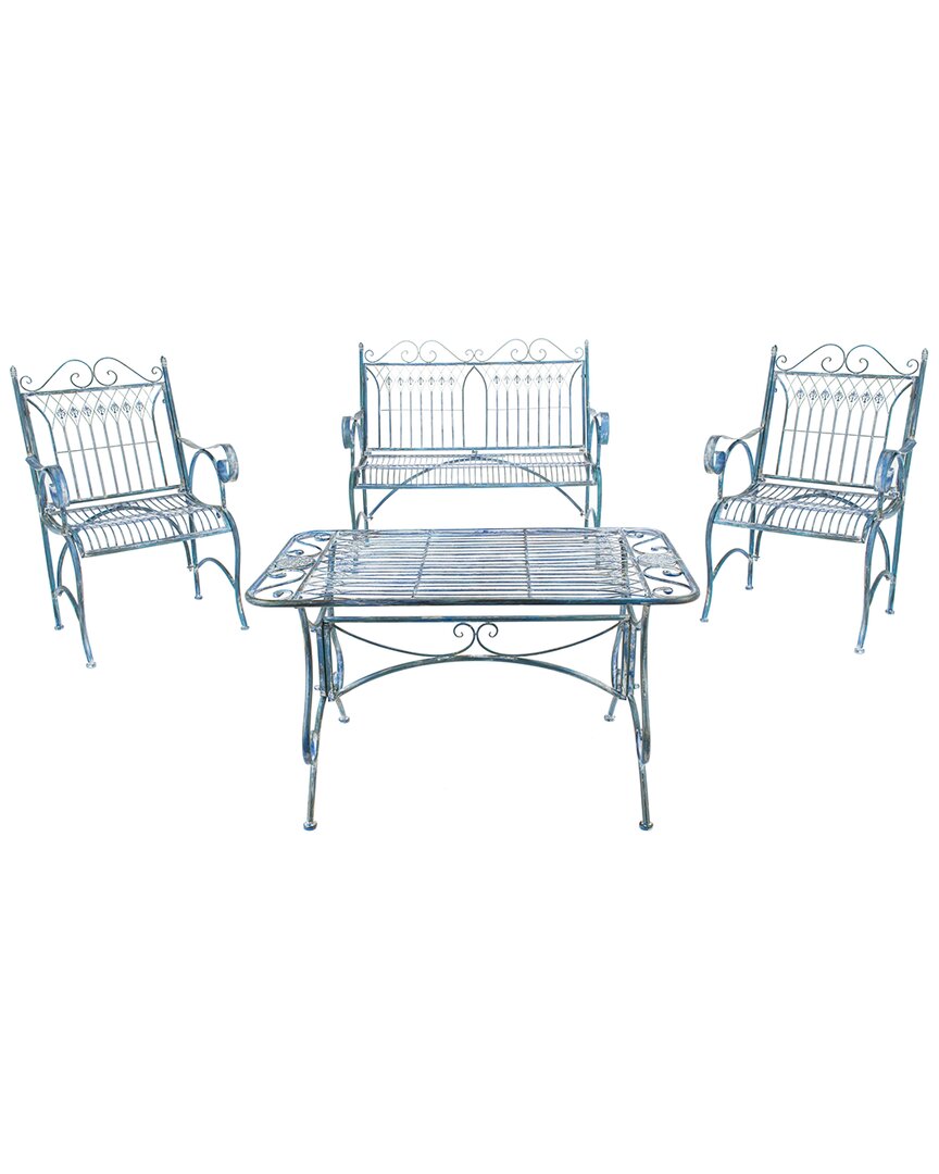 Safavieh Leah Outdoor 4pc Set In Blue