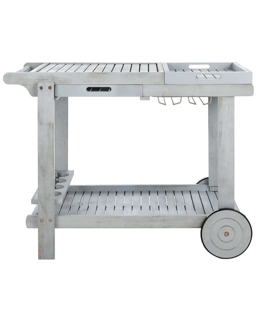 Safavieh Orland Outdoor Tea Trolley In Grey