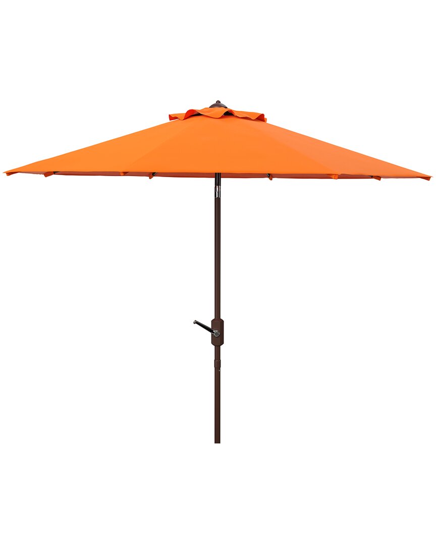 Safavieh Ortega 9ft Crank Umbrella In Orange