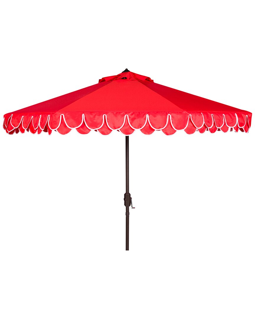 Safavieh Elegant Valance 11ft Umbrella In Red