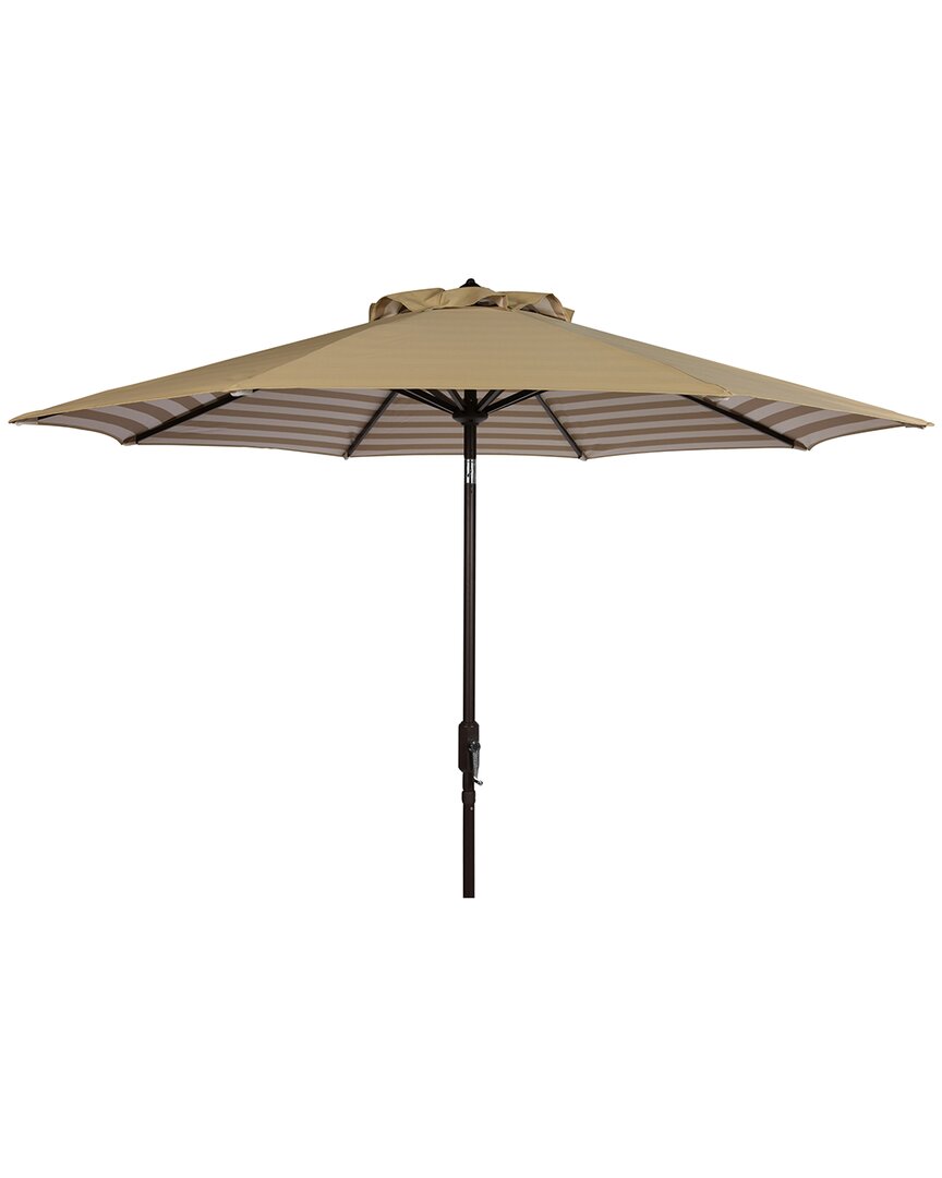 Safavieh Athens 11ft Crank Umbrella In Beige