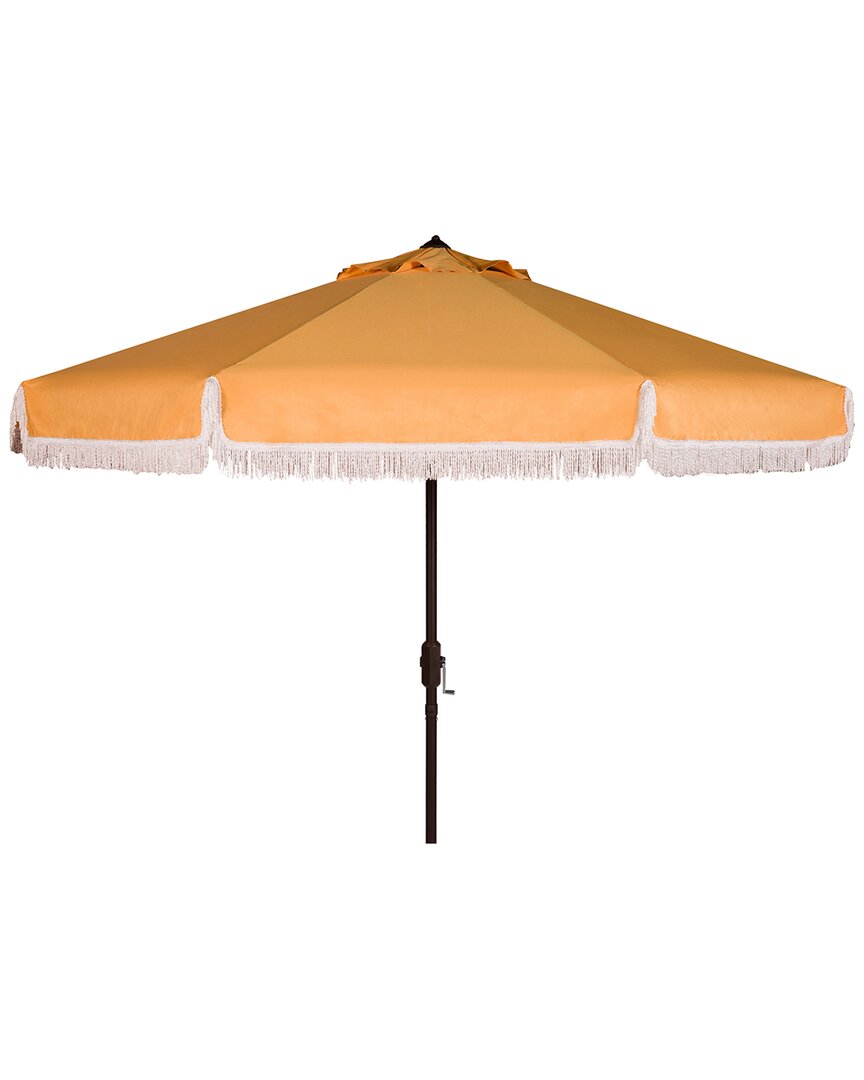 Safavieh Milan Fringe 11ft Umbrella In Yellow