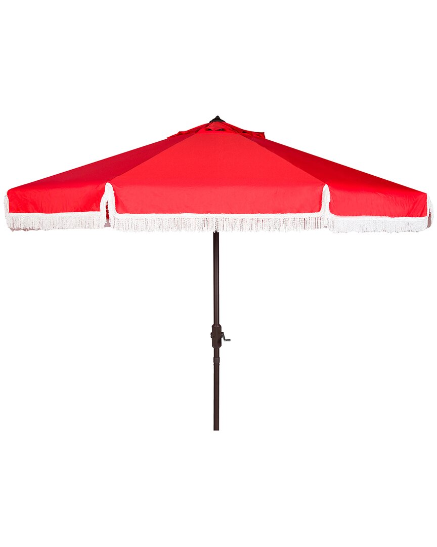 Safavieh Milan Fringe 11ft Umbrella In Red