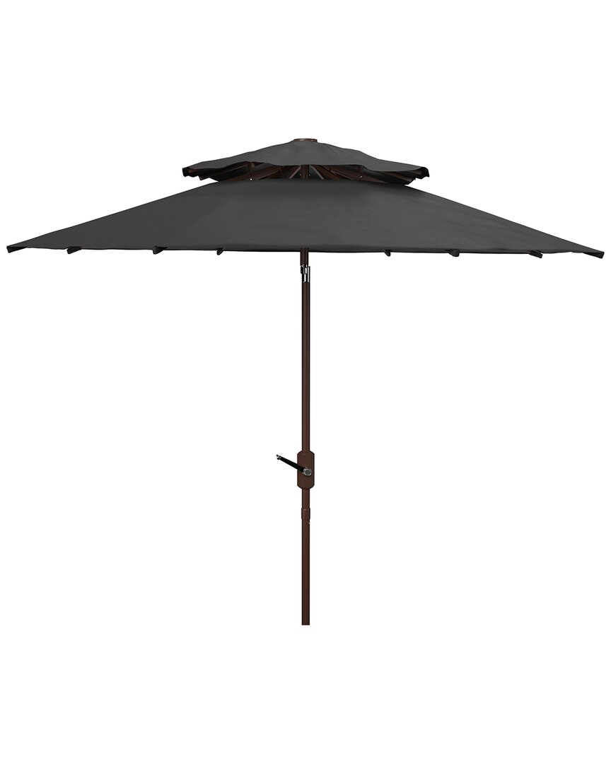 Safavieh Lorenia 9ft Double Top Umbrella In Black