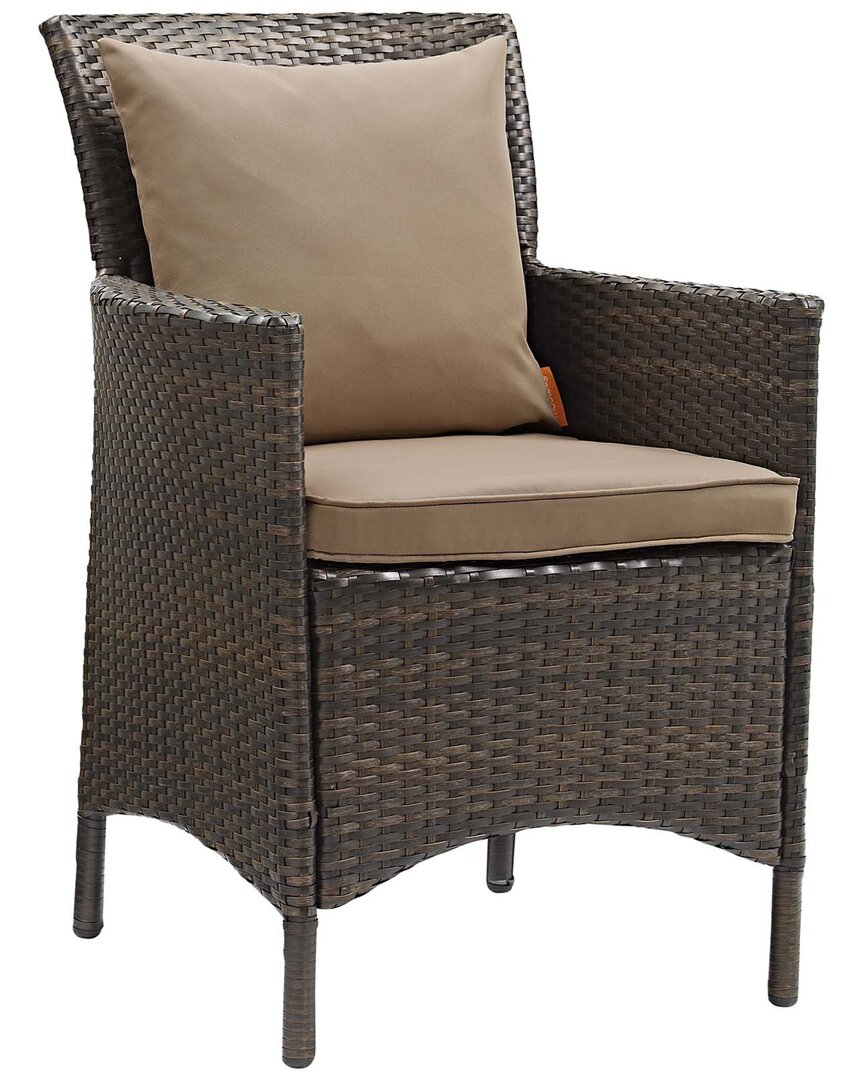 Modway Conduit Outdoor Patio Wicker Rattan Dining Armchair In Brown