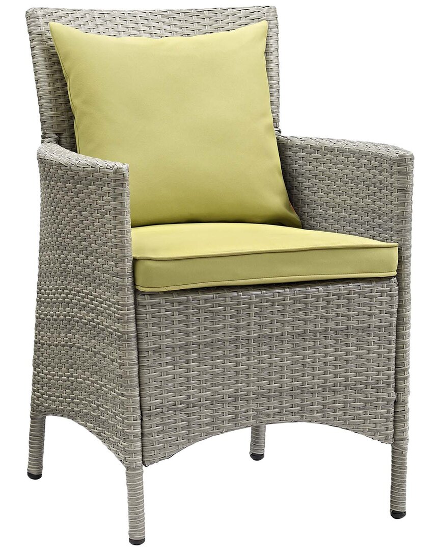 Modway Conduit Outdoor Patio Wicker Rattan Dining Armchair In Grey