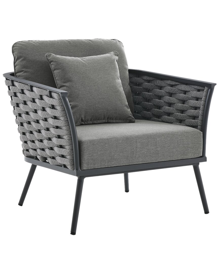 Modway Stance Outdoor Patio Aluminum Armchair In Grey