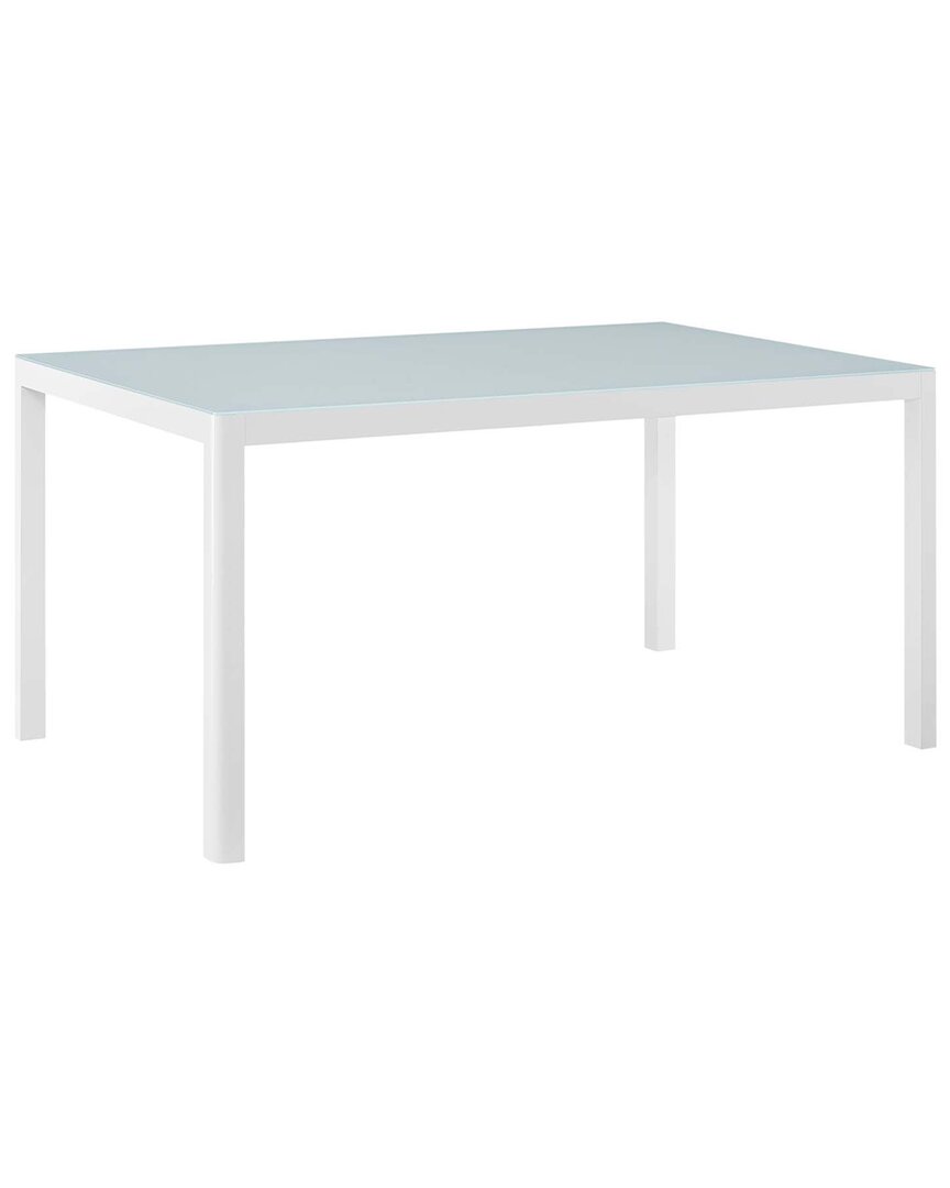 Modway Raleigh 59 Outdoor Patio Aluminum Dining Table In White
