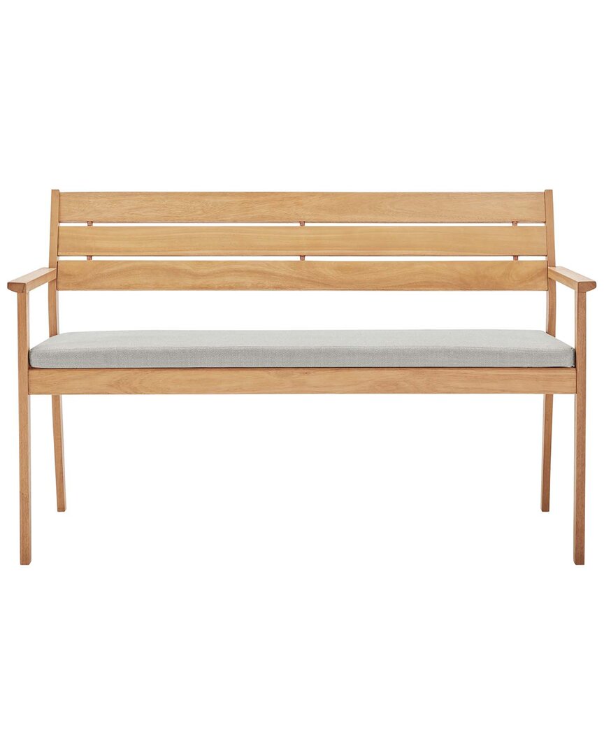 Modway Viewscape Outdoor Patio Ash Wood Loveseat In Brown