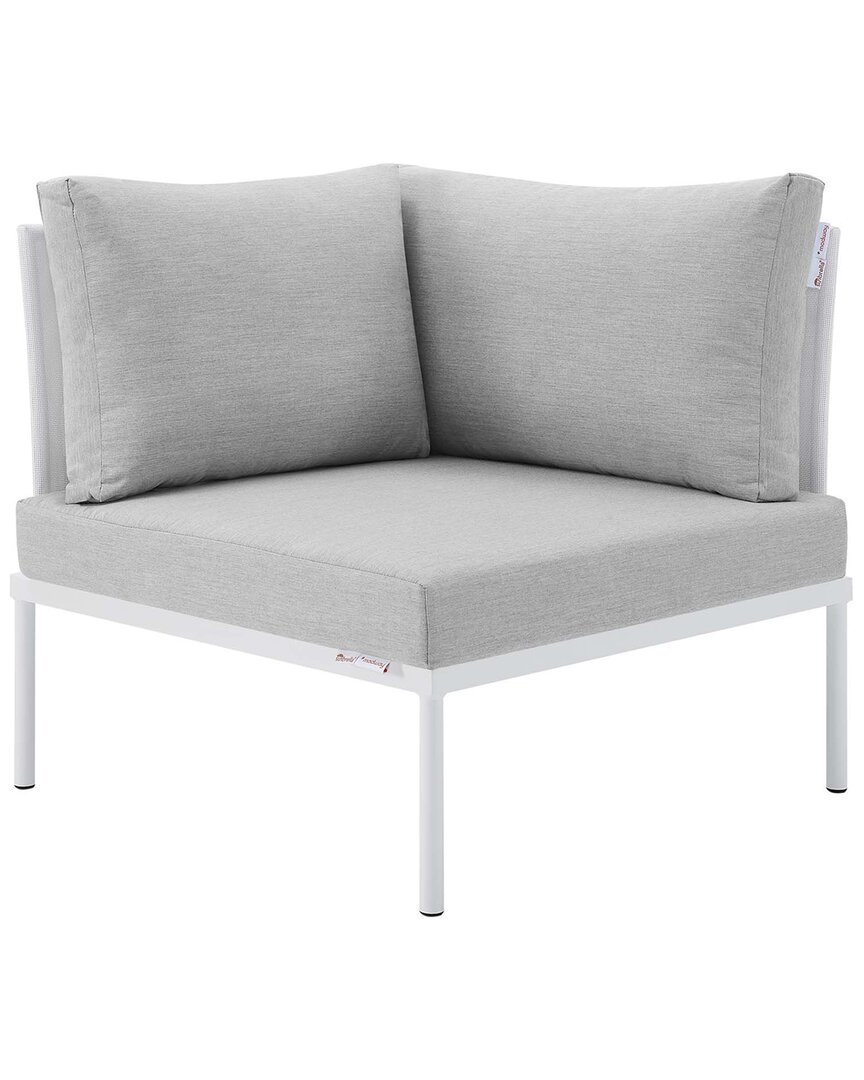 Modway Harmony Sunbrella® Basket Weave Outdoor Patio Aluminum Corner Chair In White