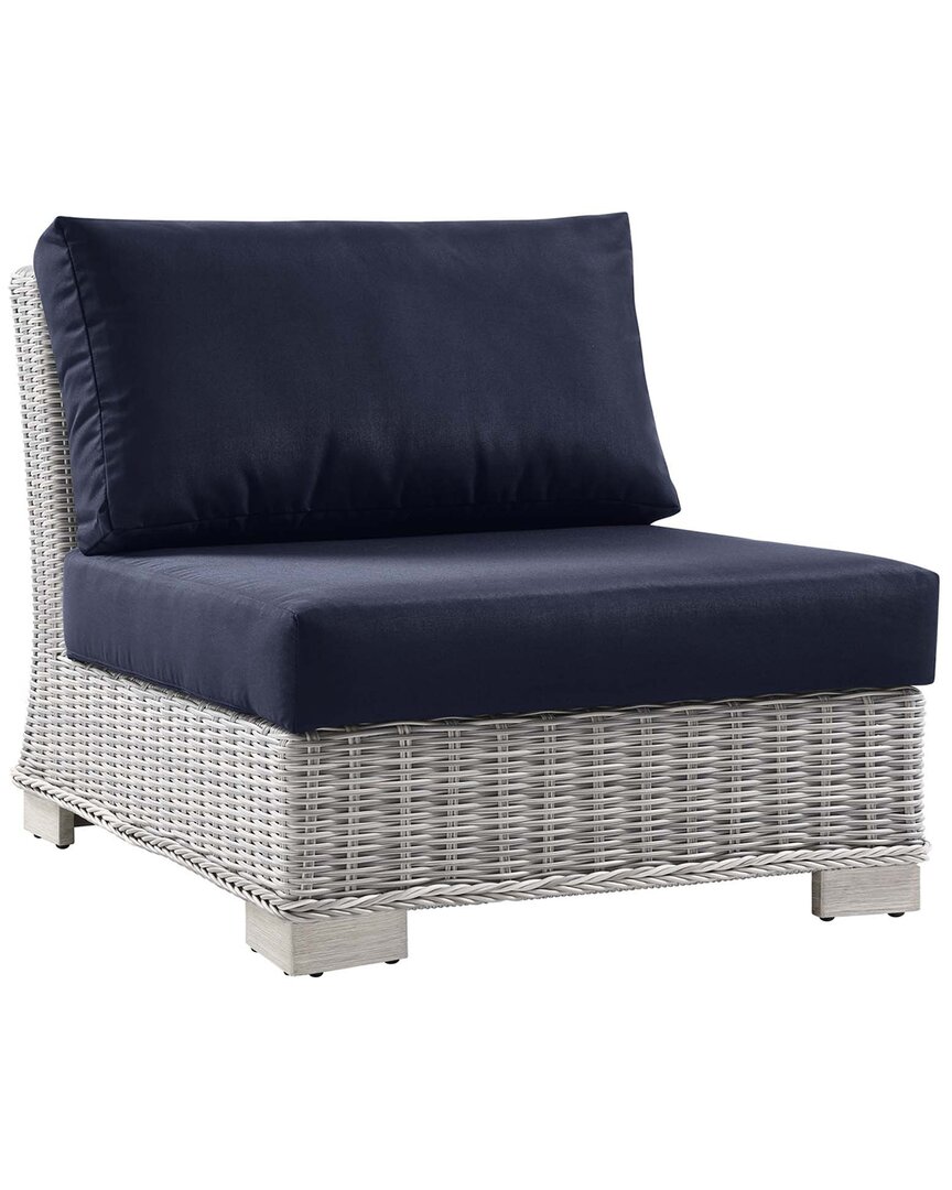 Modway Conway Outdoor Patio Wicker Rattan Armless Chair In Grey