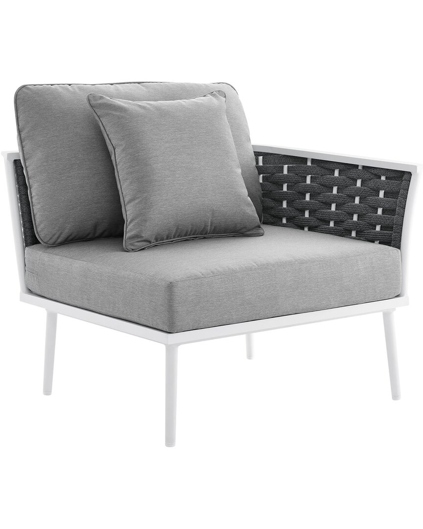 Modway Stance Outdoor Patio Aluminum Right-facing Armchair In White