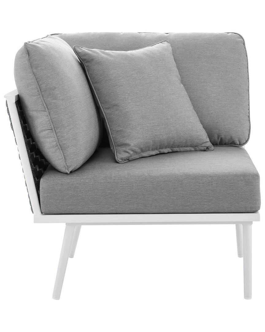 Modway Stance Outdoor Patio Aluminum Corner Chair In White