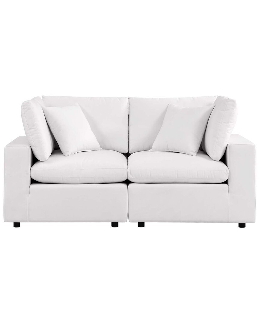 Modway Commix Overstuffed Outdoor Patio Loveseat In White