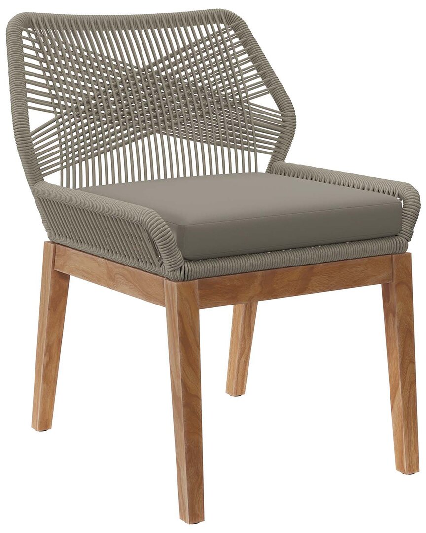 Modway Wellspring Outdoor Patio Teak Wood Dining Chair In Grey