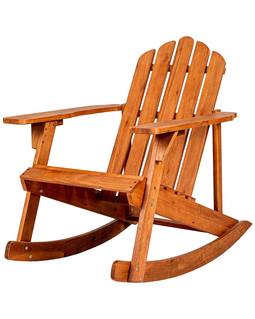 Jonathan Y Kiawah Outdoor Patio Adirondack Rocking Chair In Brown