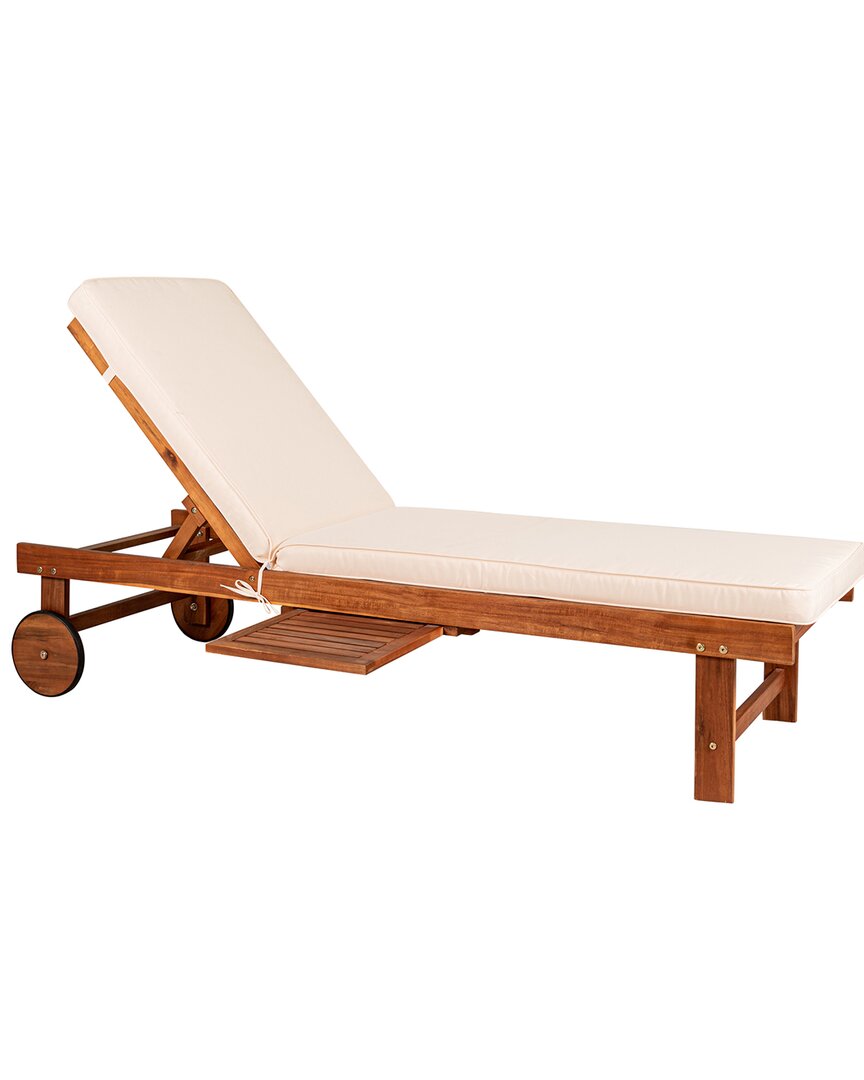 Jonathan Y Seabrook 69 X 24 Inch Outdoor Acacia Wood Lounger In Brown