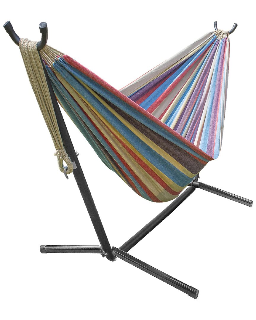 Sorbus Home Double Hammock With Steel Stand In Blue