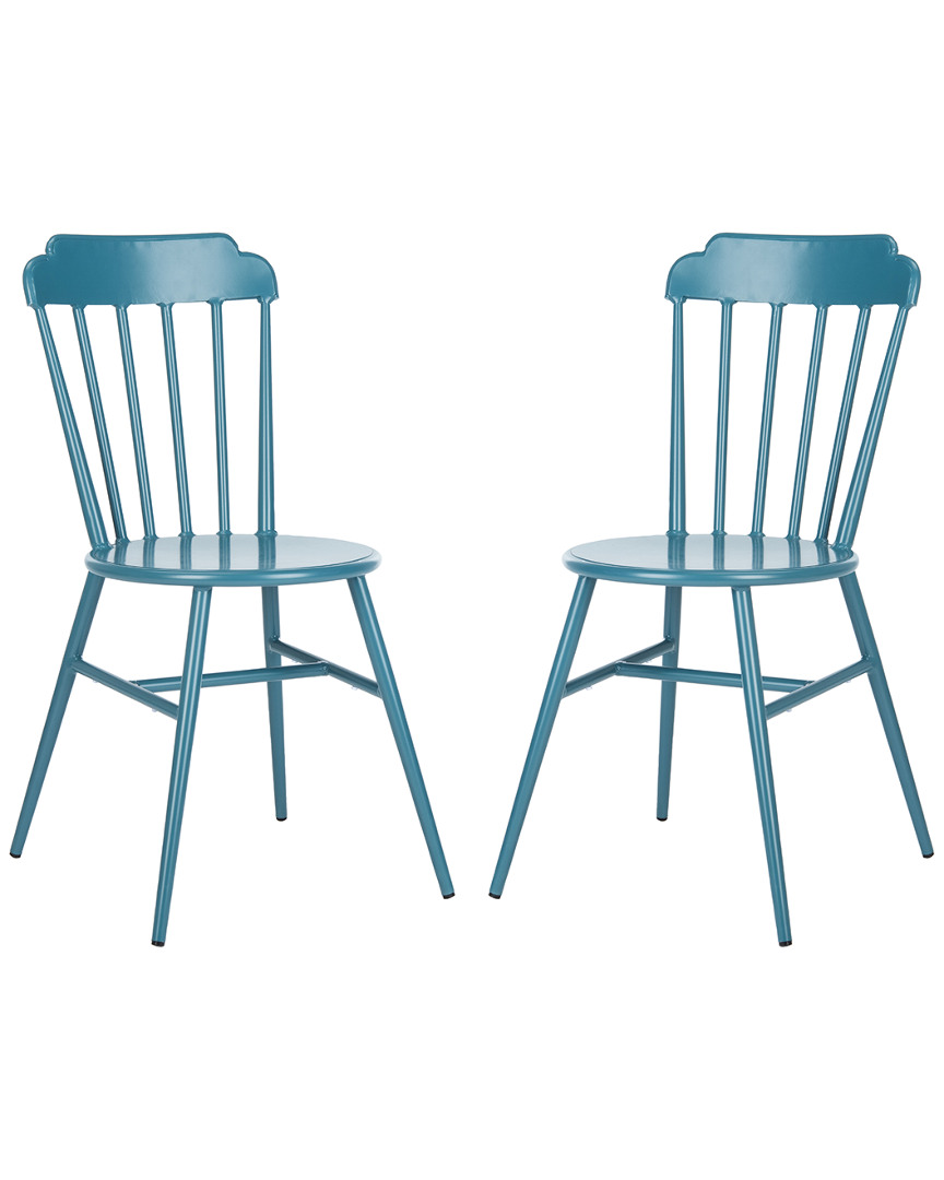 Safavieh Broderick Outdoor Stackable Side Chair In Navy