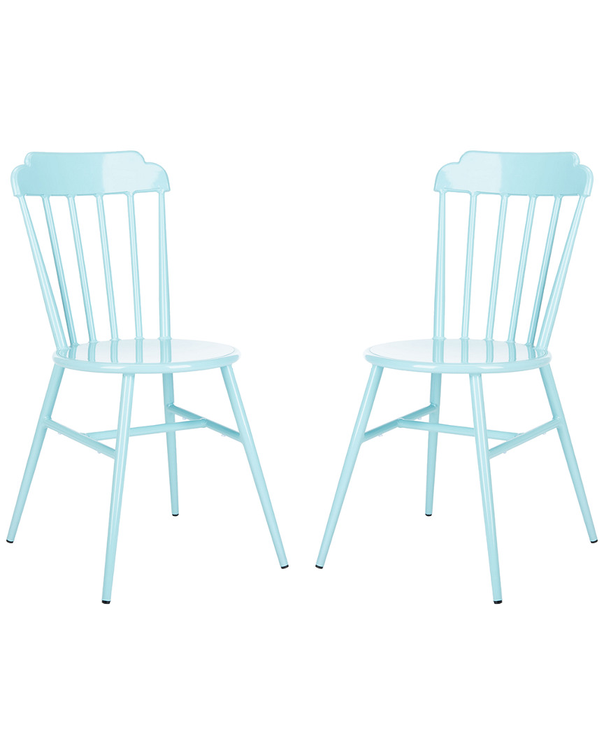 Safavieh Broderick Outdoor Stackable Side Chair In Blue