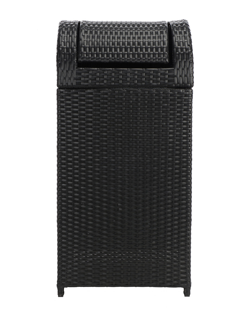 Safavieh Serapis Outdoor Trash Bin In Black