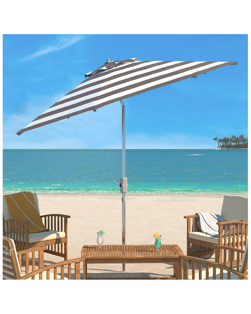 Safavieh Uv Resistant Iris Fashion Line 9ft Auto Tilt Umbrella In White