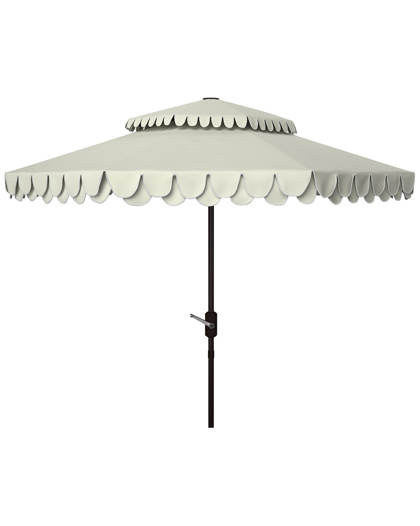 Safavieh Elegant Valance 9ft Double Top Umbrella In White