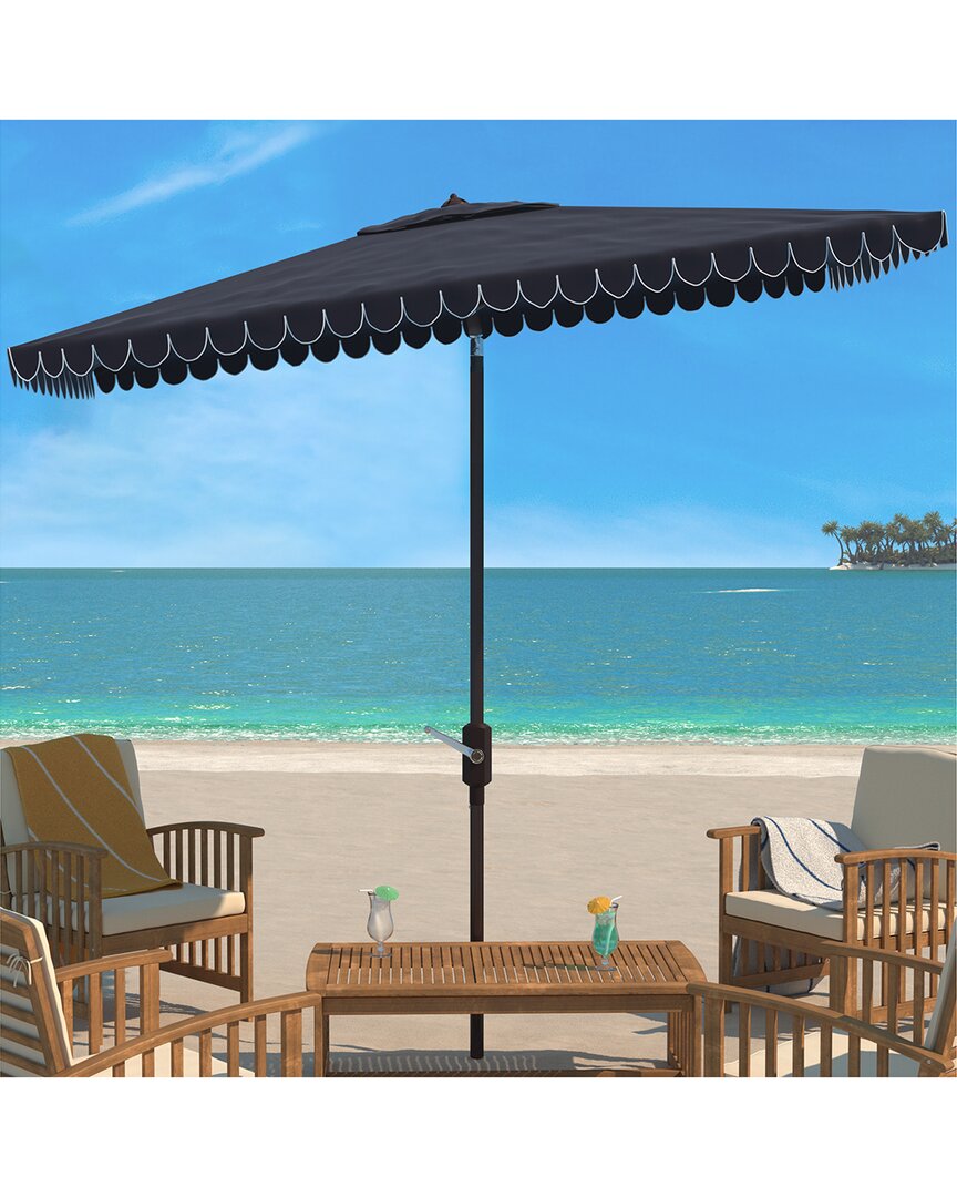 Safavieh Venice 7.5 Ft Square Crank Umbrella In White