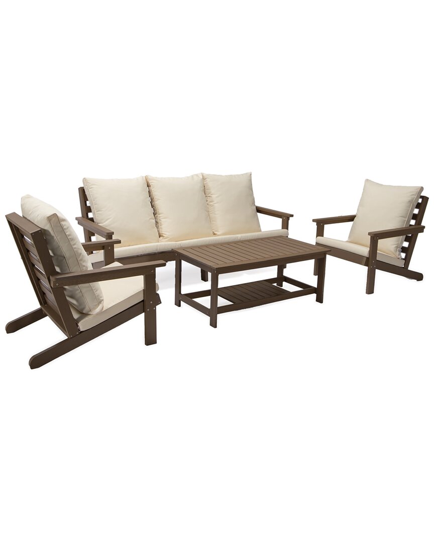 Inspired Home Lavender 4pc Outdoor Seating Group In Brown