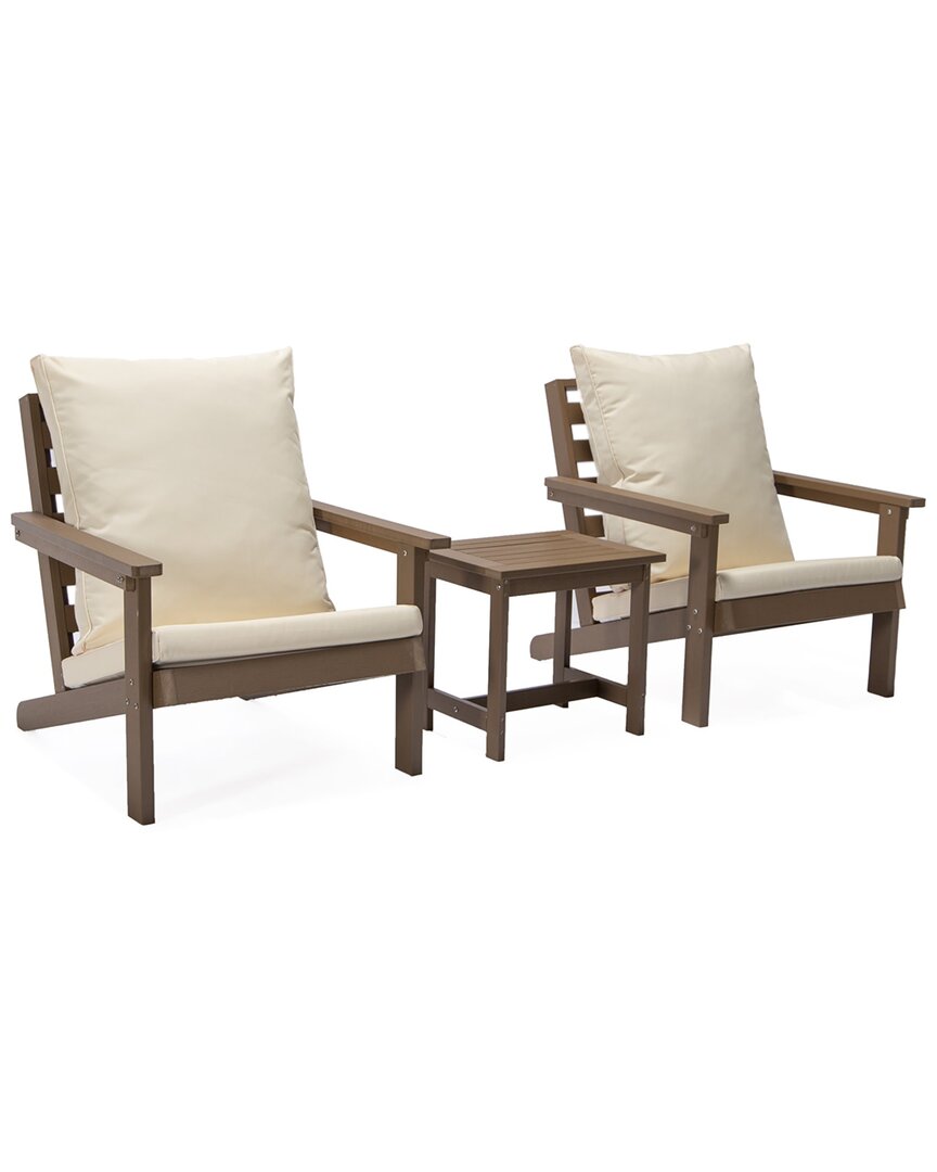 Inspired Home Lavender 3pc Outdoor Seating Group In Brown
