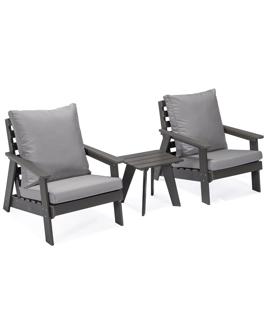 Inspired Home Leyah 3pc Outdoor Seating Group In Grey