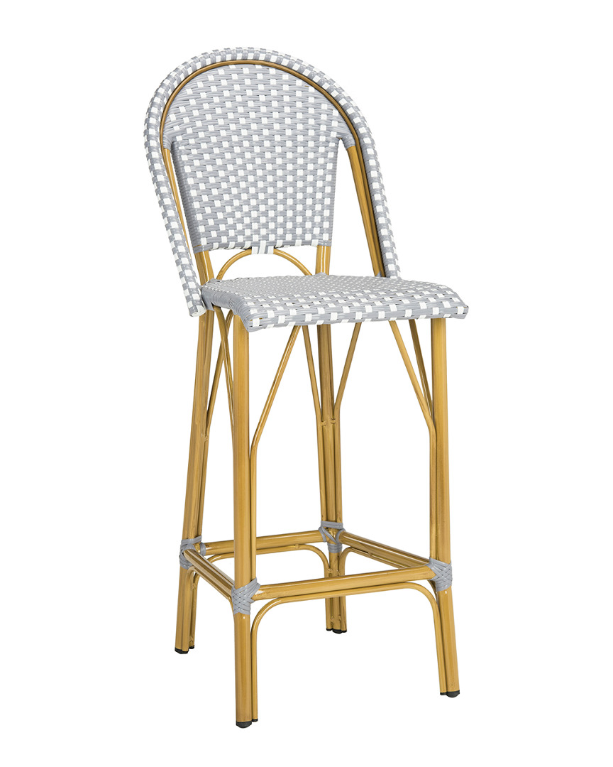 Safavieh Ford Indoor-outdoor Stacking French Bistro Bar Stool In Gray/white