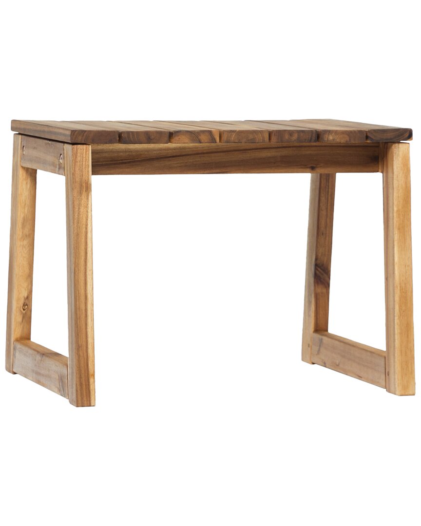 Hewson Modern Slat-top Side Table In Beige