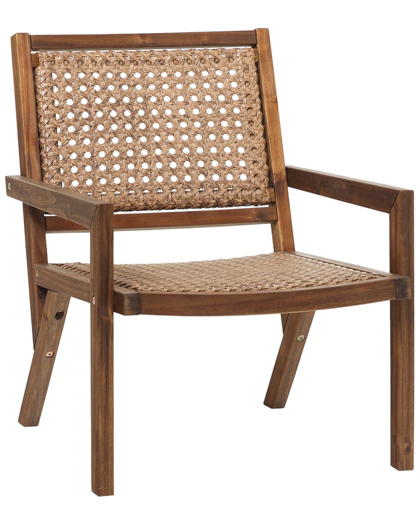Hewson Coastal Rattan Outdoor Accent Chair In Brown