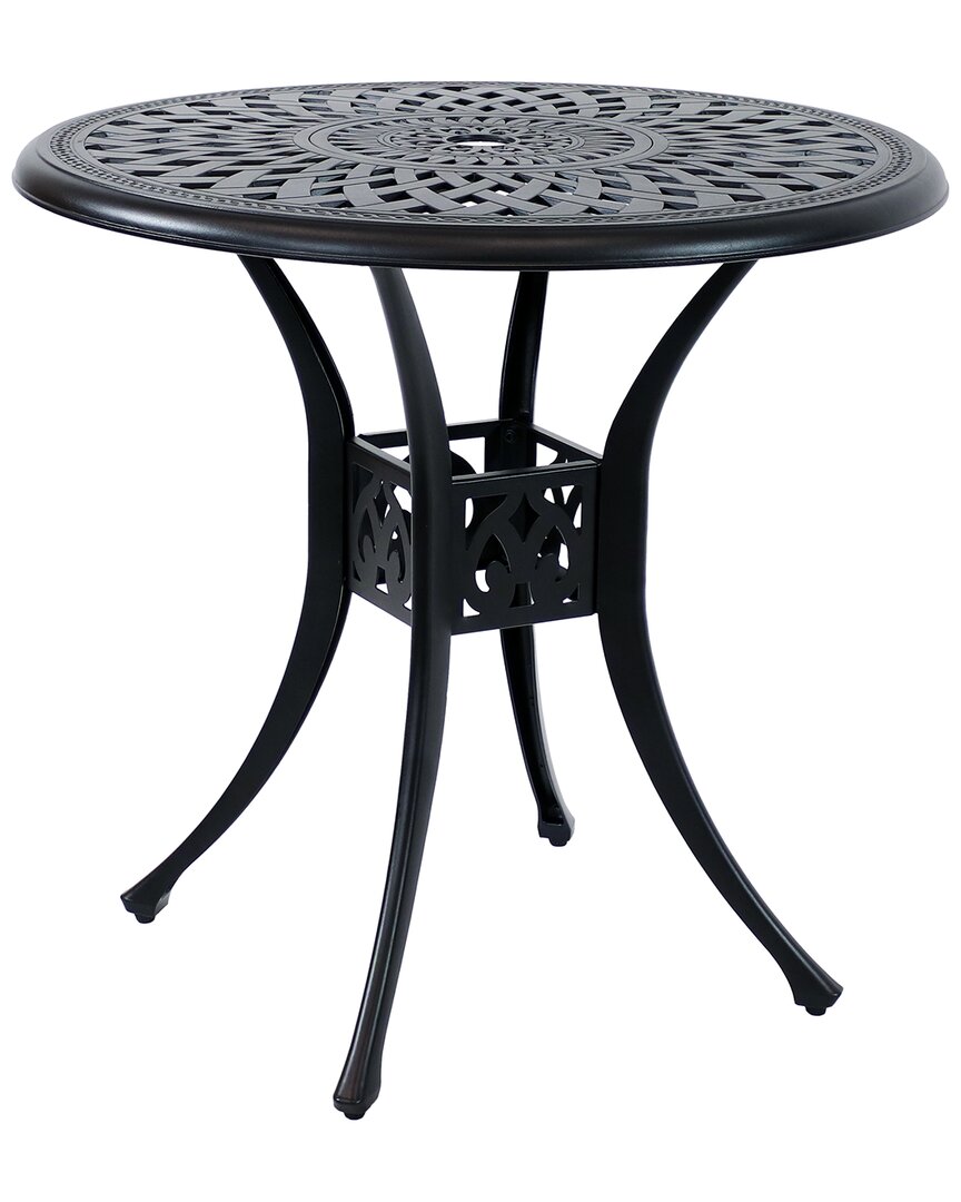 Sunnydaze Sigonella Cast Outdoor Patio Table In Black