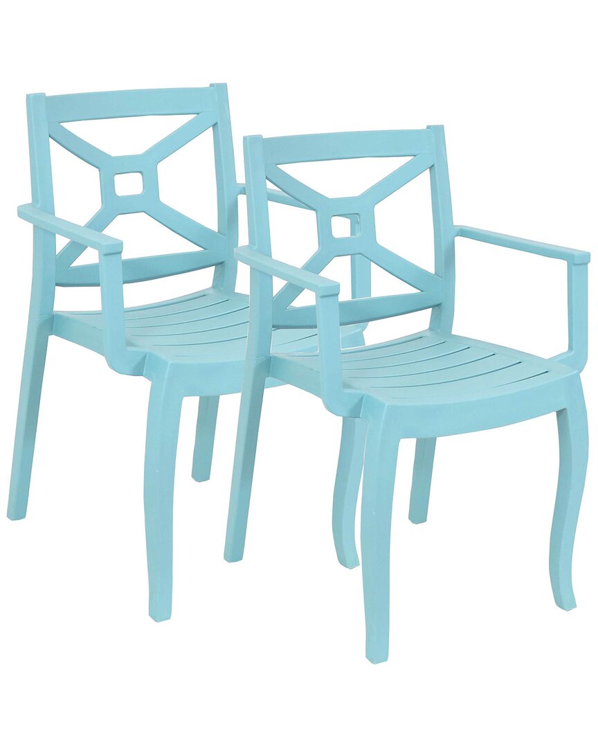 Sunnydaze Tristana Outdoor Patio Arm Chair In Blue