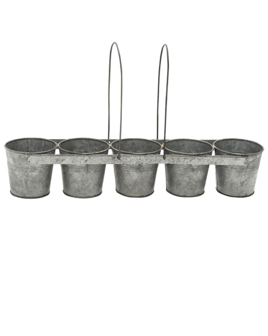 Peyton Lane Farmhouse Rustic Iron 5-pail Planter