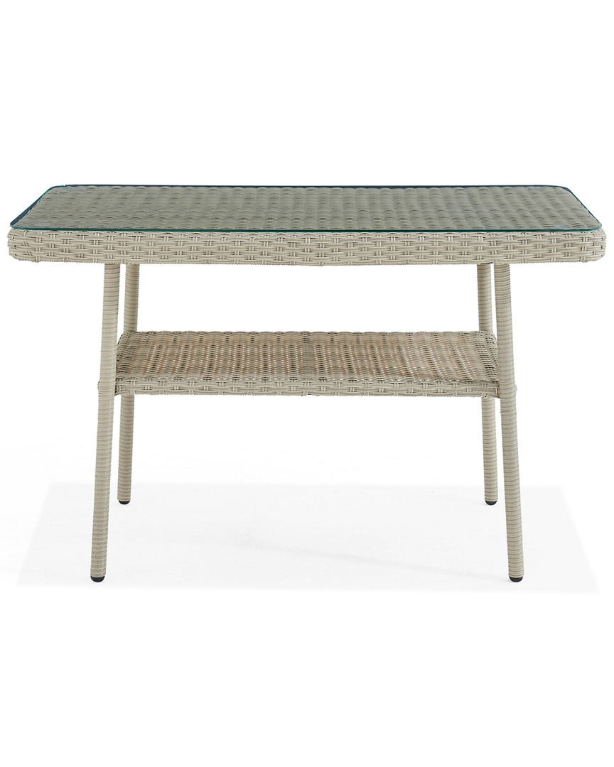 Alaterre Windham All-weather Wicker Outdoor 26inh Cocktail Table With Glass Top