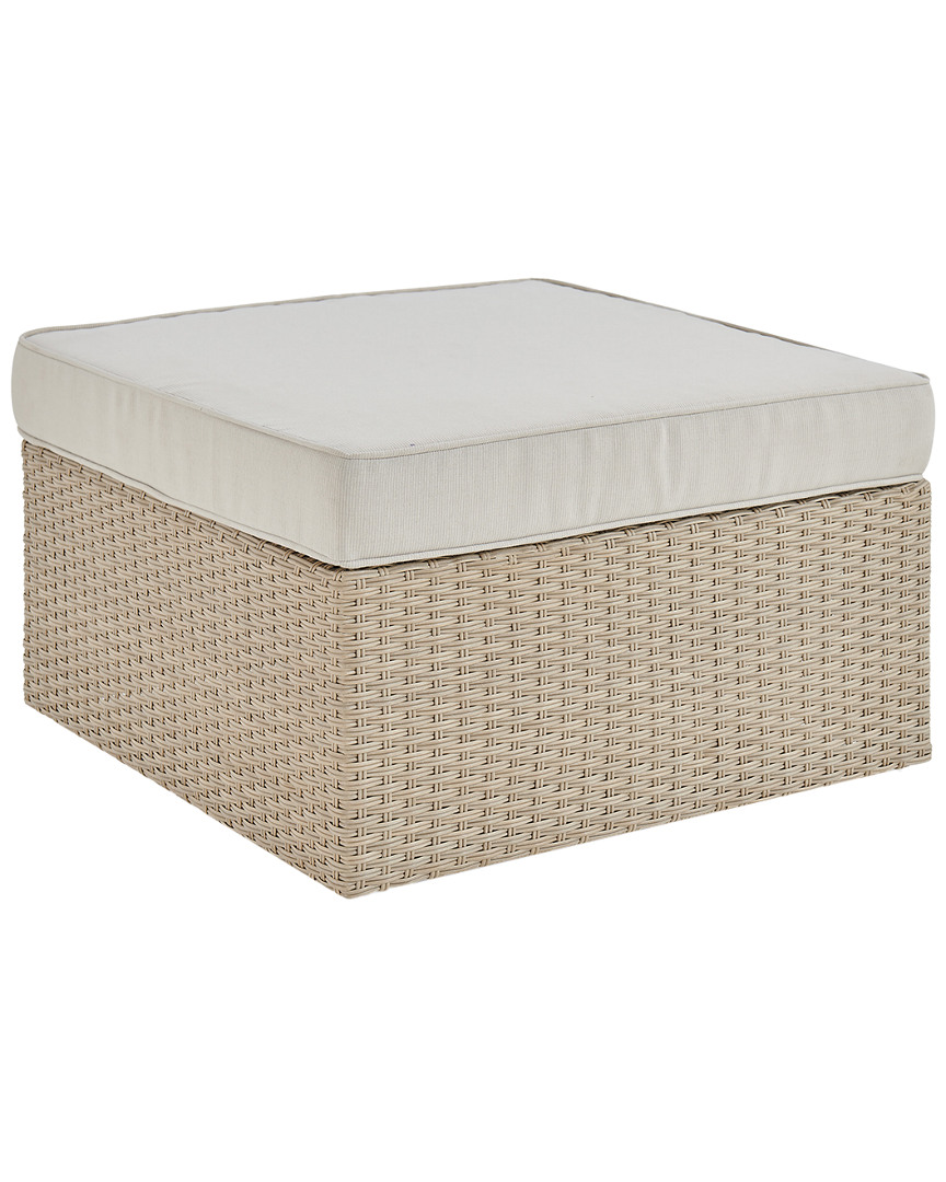 Alaterre Canaan All-weather Wicker Outdoor 26in Square Ottoman With Cushion