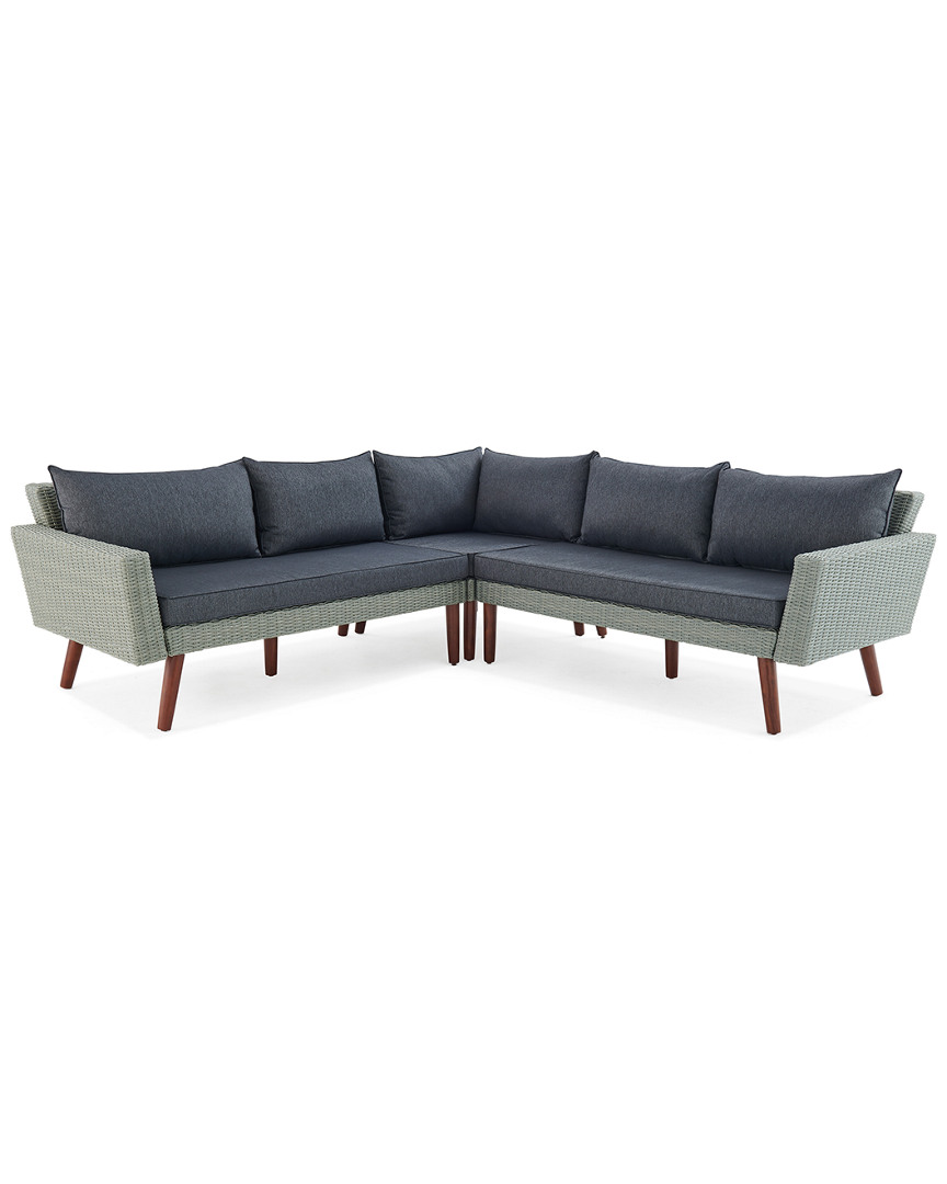 Alaterre Albany All-weather Wicker Outdoor Grey Corner Sectional Sofa
