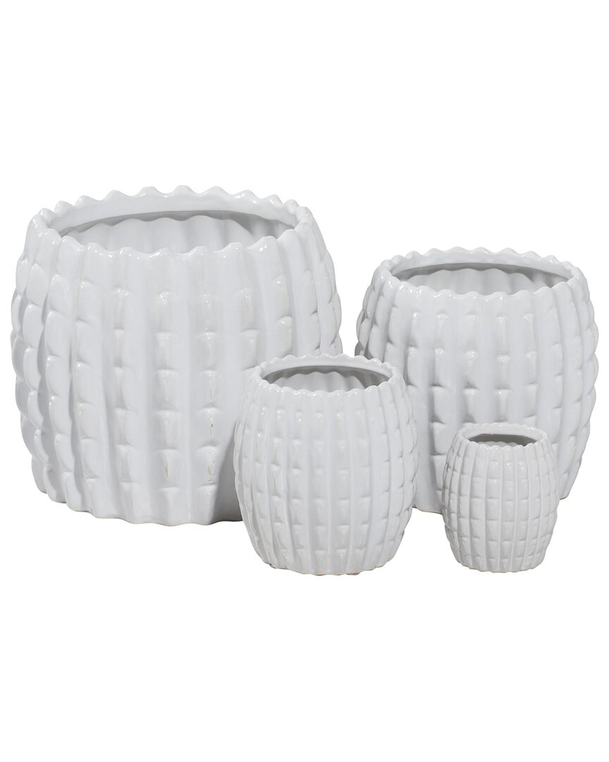 Peyton Lane Set Of 4 Ceramic Indoor/outdoor Planters