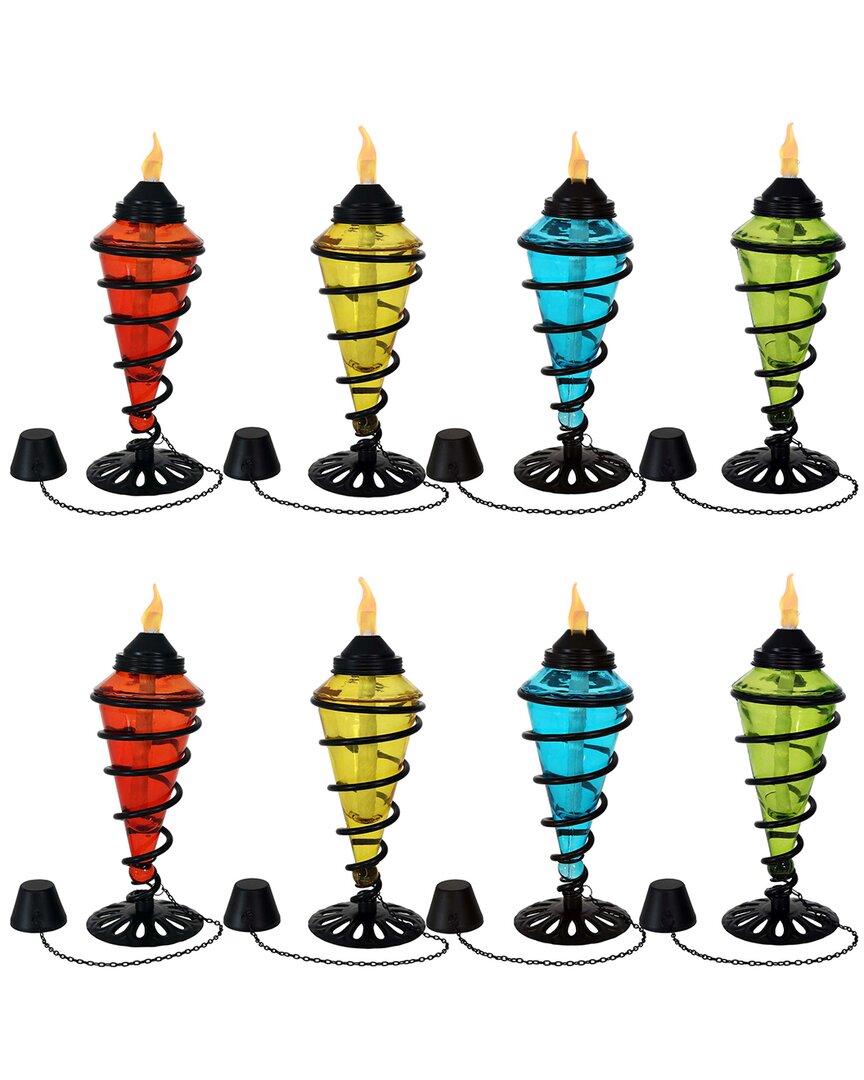 Shop Sunnydaze Colored Glass Outdoor Tabletop Torches In Multi