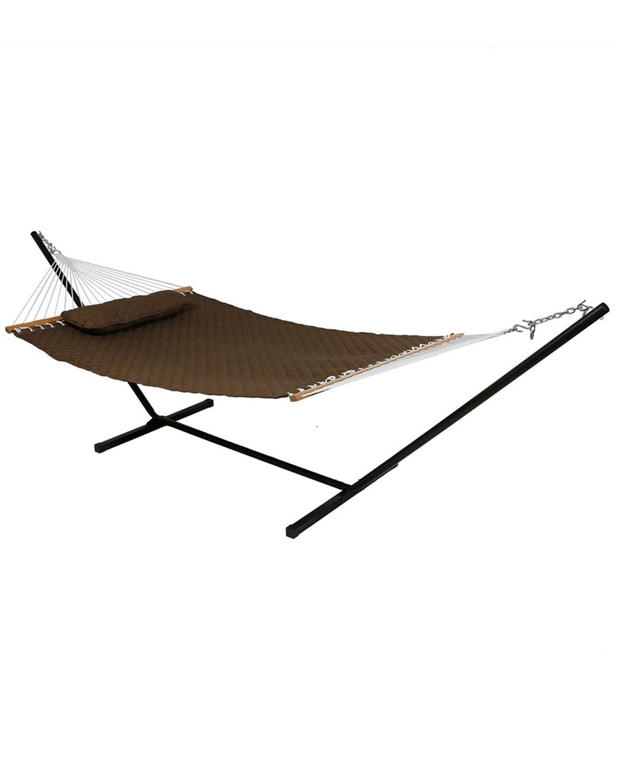 SUNNYDAZE SUNNYDAZE 2-PERSON QUILTED DESIGNS SPREADER BAR HAMMOCK WITH 12' STAND 