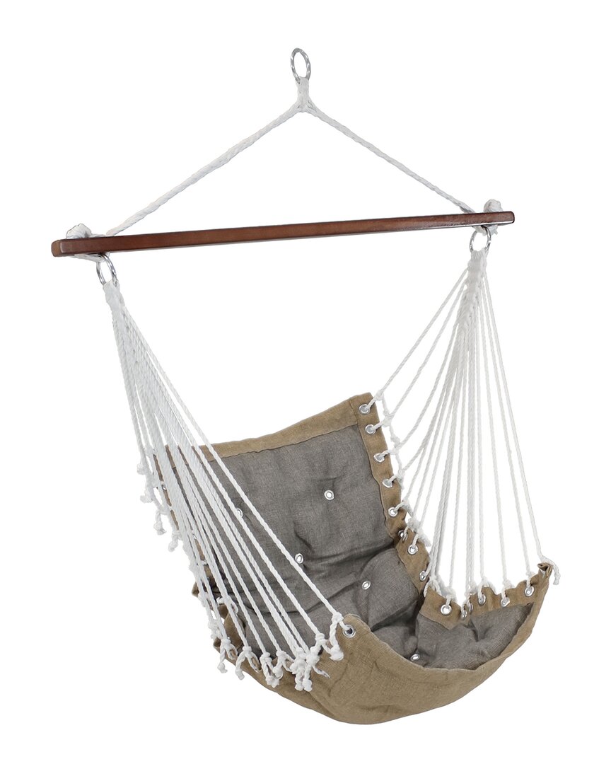 Sunnydaze Tufted Victorian Hanging Hammock Chair Swing In Gray