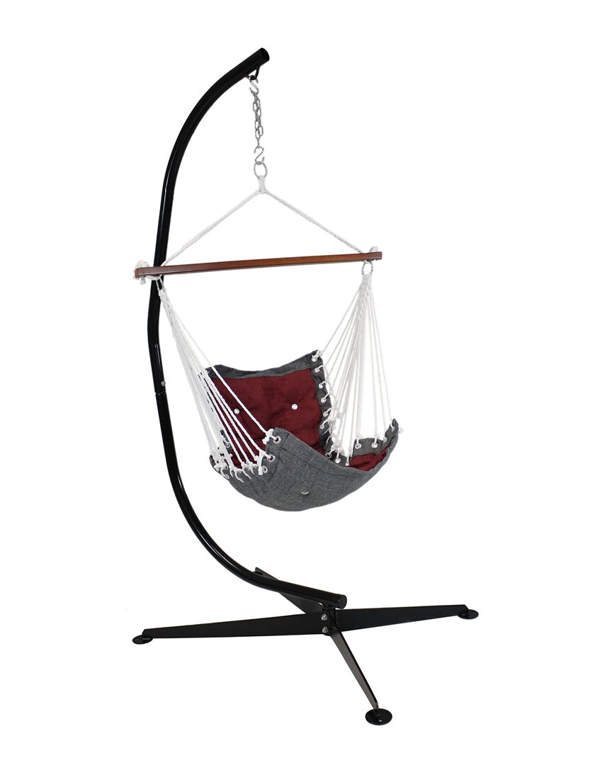 SUNNYDAZE SUNNYDAZE TUFTED VICTORIAN HAMMOCK SWING WITH C-STAND 